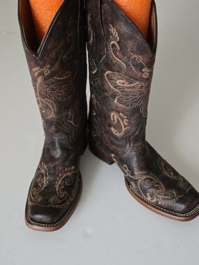 Circle G Dragonfly Embroidered Western Boots 6.5 M
